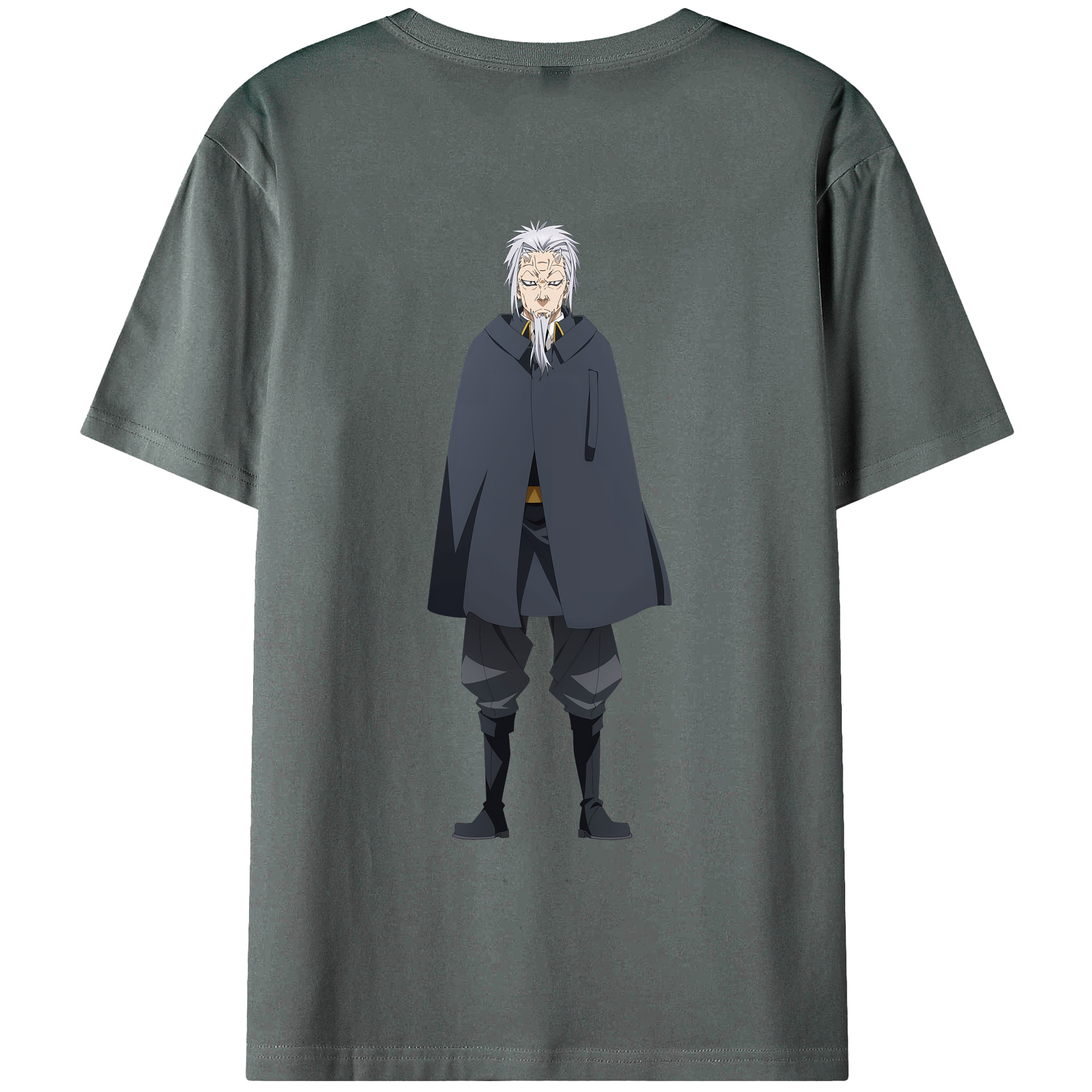 （画像用） 転スラ Regarding Reincarnated to Slime 綿100％ メンズ半袖Tシャツ（バックプリント） 通気性